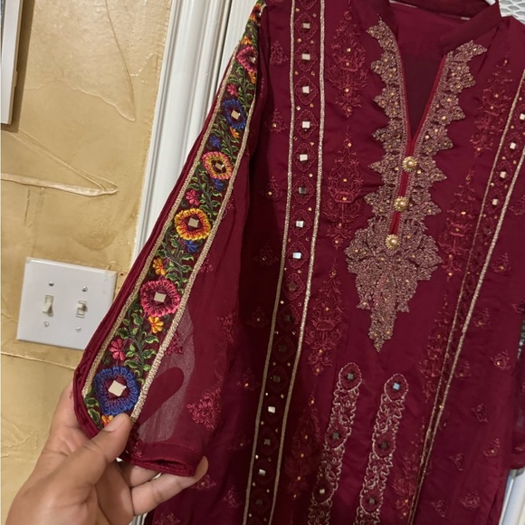 Eid / Diwali Pakistani/ Indian fancy kameez shalwar size large - Picture 4 of 7